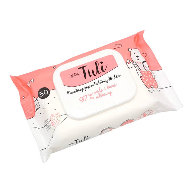 Туалетная бумага влажная детская Luba Tuli 97% воды и молочная кислота 50 шт.