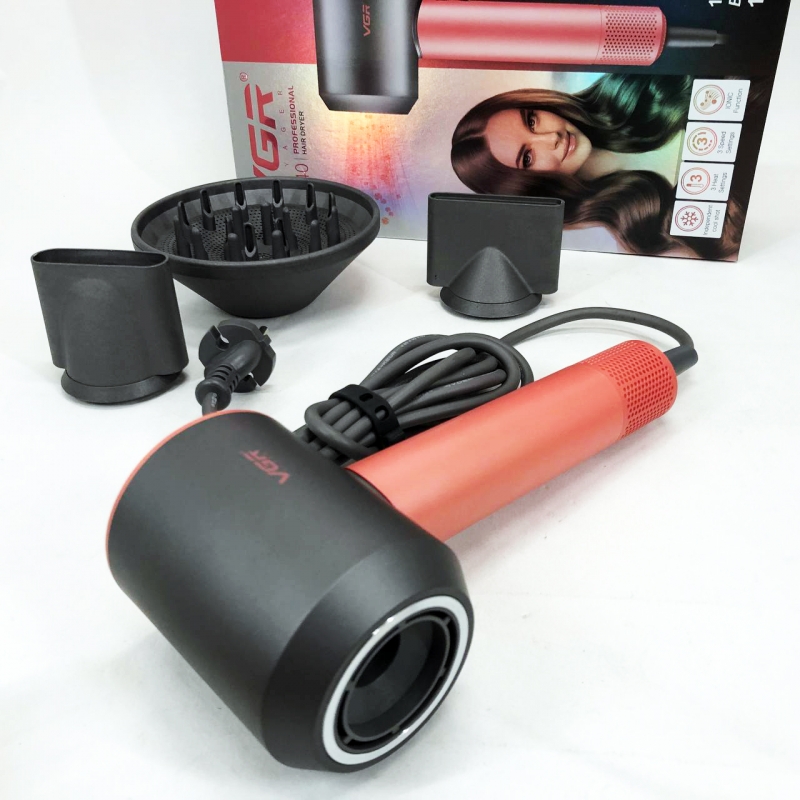 Фен для волос VGR V-440 профессиональный 1400 Вт Orange (tf7292) - фото 9 Фен для волос VGR V-440 профессиональный 1400 Вт Orange (tf7292) - фото 9