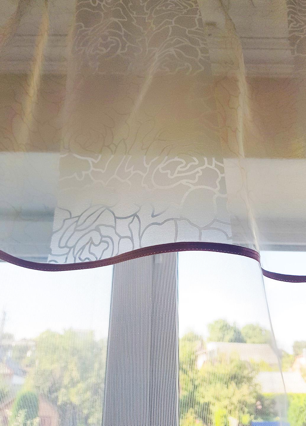 Комплект тюль и штор к подоконнику Firanka Розы карниз 200 см Молочный с розовым (71_8к) - фото 5 Комплект тюль и штор к подоконнику Firanka Розы карниз 200 см Молочный с розовым (71_8к) - фото 5