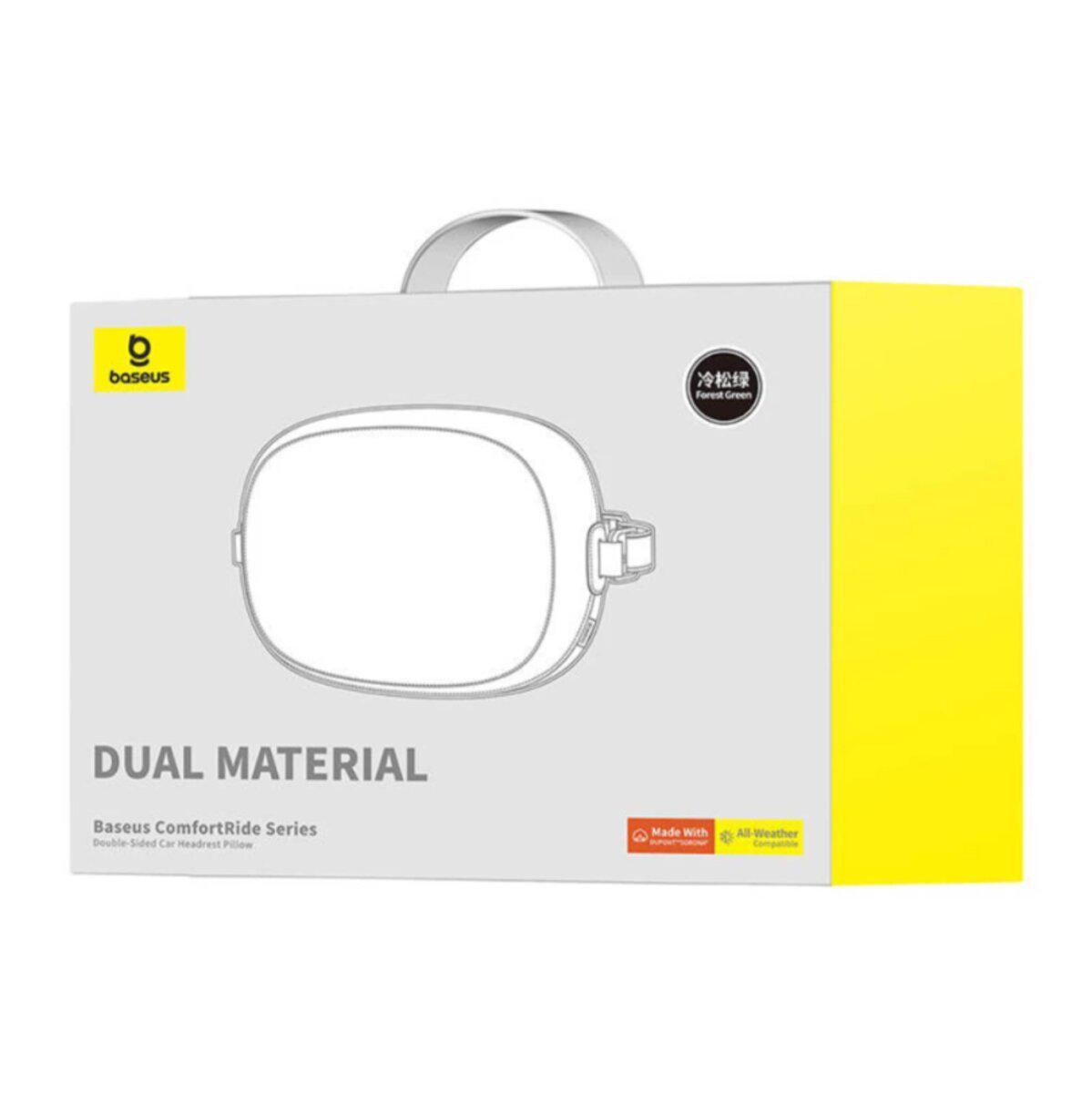 Подушка для подголовника в автомобиль BASEUS ComfortRide Series Double-Sided Car Headrest Pillow Forest Green (C20036403611-00) - фото 8
