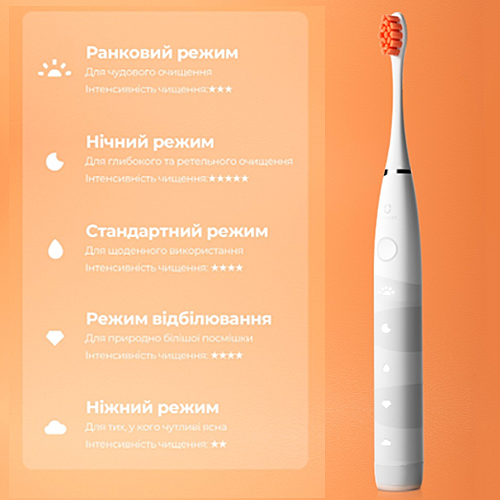 Електрична зубна щітка Oclean Flow Sonic Electric Toothbrush White (722) - фото 5 Електрична зубна щітка Oclean Flow Sonic Electric Toothbrush White (722) - фото 5