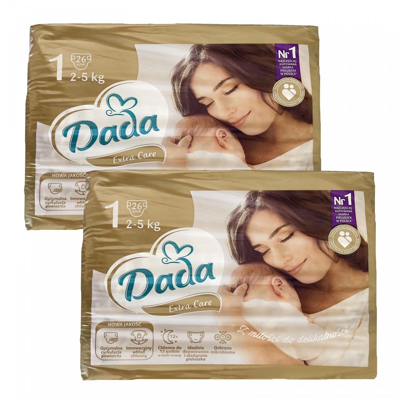 Підгузки дитячі Dada Extra Care 1 вага 2-5 кг 52 шт. (1938480158)