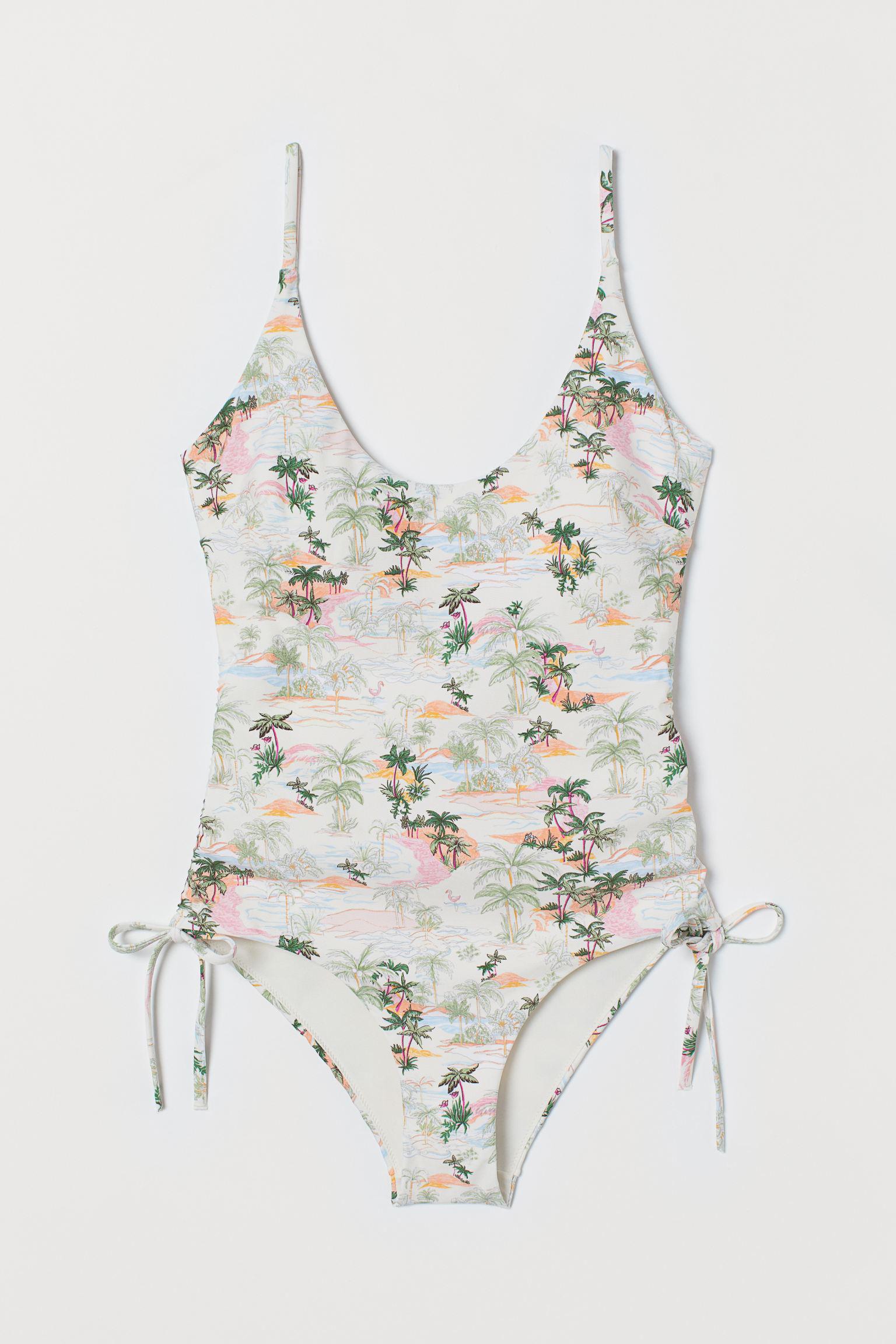 Купальник H&M Пальмы р. 38 Белый (12038046132)