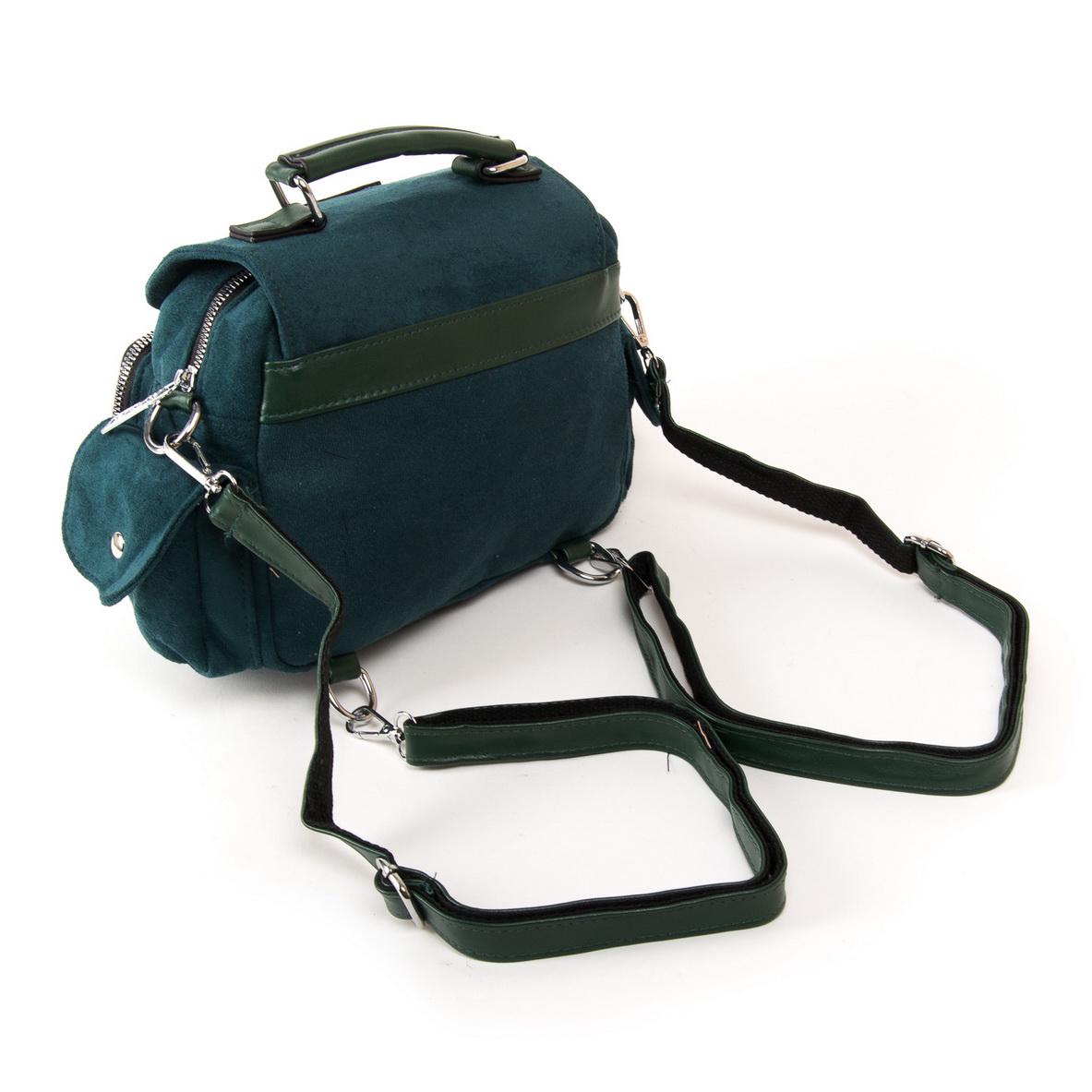 Жіноча модельна сумка-рюкзак з замша Fashion 2105 Зелений - фото 2