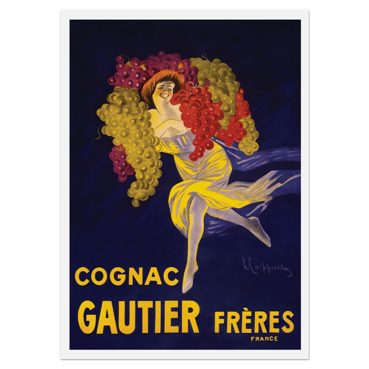 Вінтажний плакат Cognac Gautier 1909 59x84 см (0043)