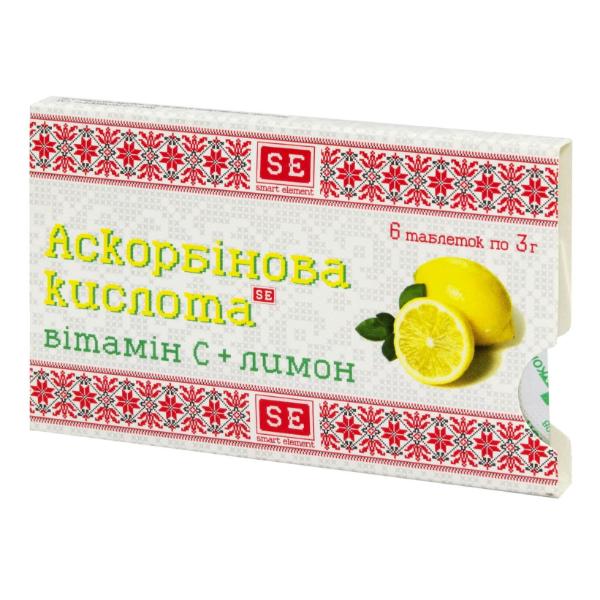 Витамин C Farmakom Витамин-ка Аскорбиновая кислота Витамин С+ Лимон 6 таб. Лимон (000027546)