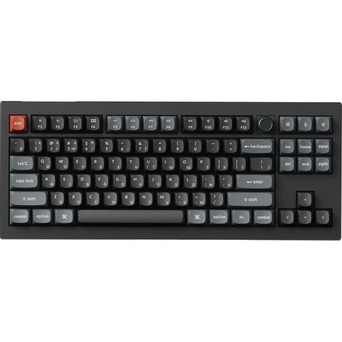 Клавиатура беспроводная Keychron V3 Ultra Bluetooth/2,4 ГГц/USB Type-C 87 клавиш RGB Keychron Silk POM Red Black (V3U-D1-UA)