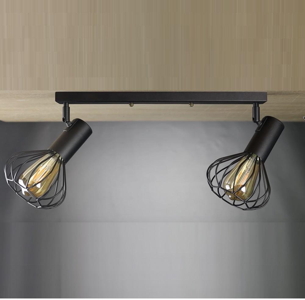 Светильник лофт настенно-потолочный MSK ELECTRIC Lotus NL 14151-2 BK - фото 9