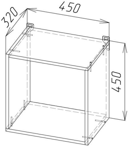 Полиця навісна Kub-1 450х320х450 мм Венге (MPKub-1-5) - фото 2