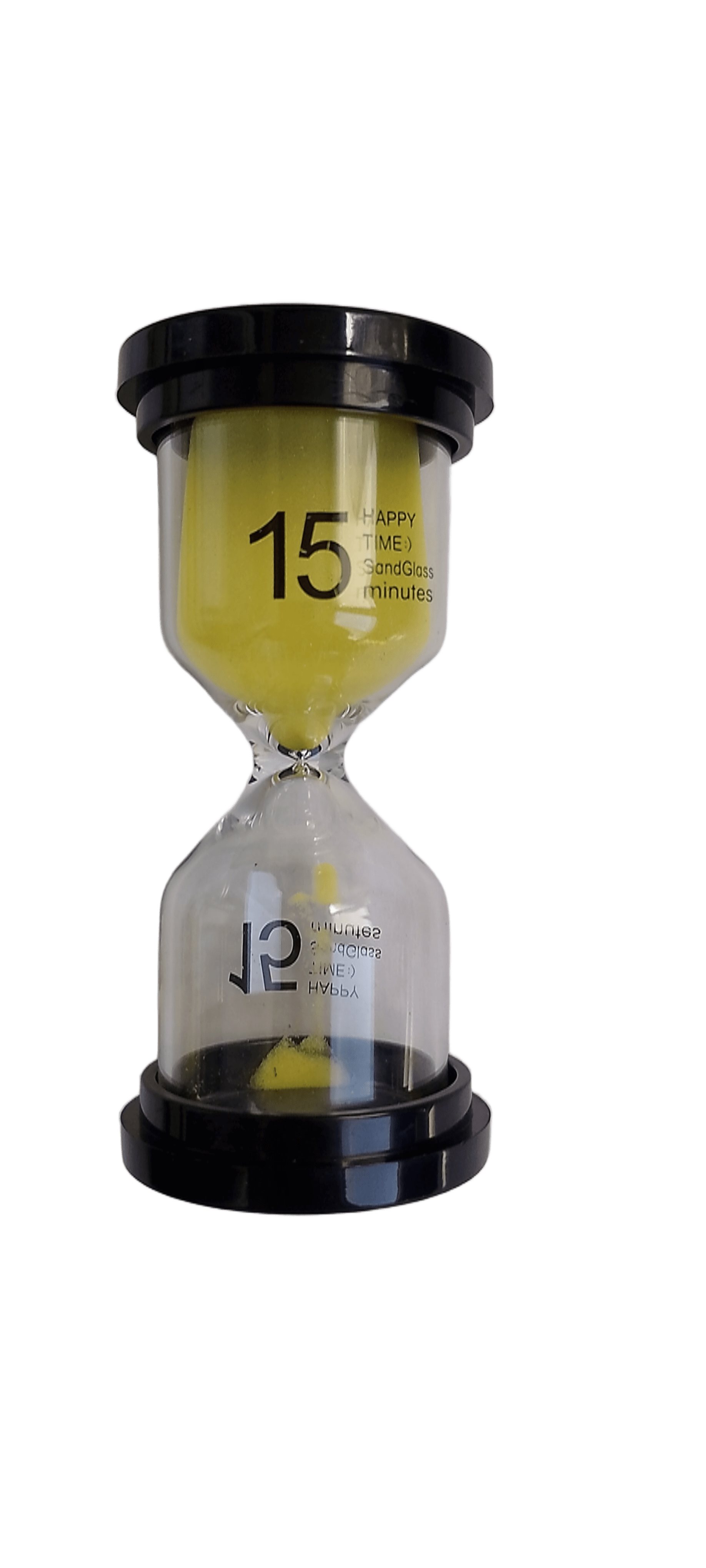 Часы песочные на 15 минут стеклянные 4,5х10 см Желтый (4085А)
