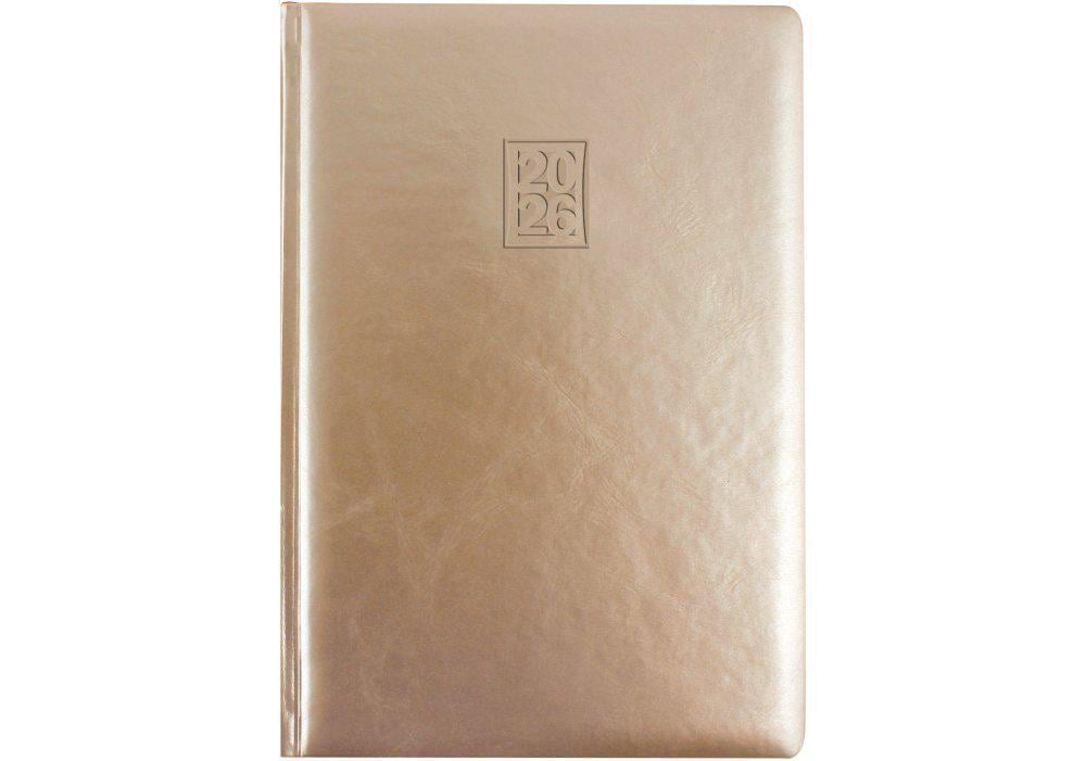 Дневник датированный 2026 Optima Polish A5 352 стр. Золотой (O25216-15)