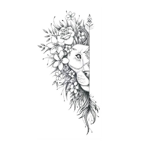 Тату тимчасове водостійке 3D велике Лев HD-32 18х8 см (4506341) Тату тимчасове водостійке 3D велике Лев HD-32 18х8 см (4506341)