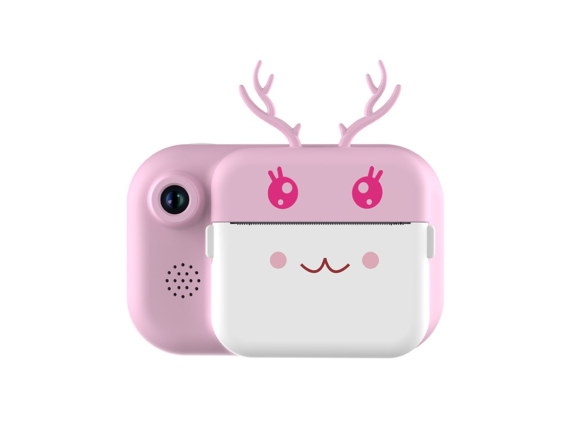 Фотоаппарат детский Рожки с C11 микро-USB с экраном моментальной печати и 8-кратным зумом 2,4'' Розовый (opt-102716)