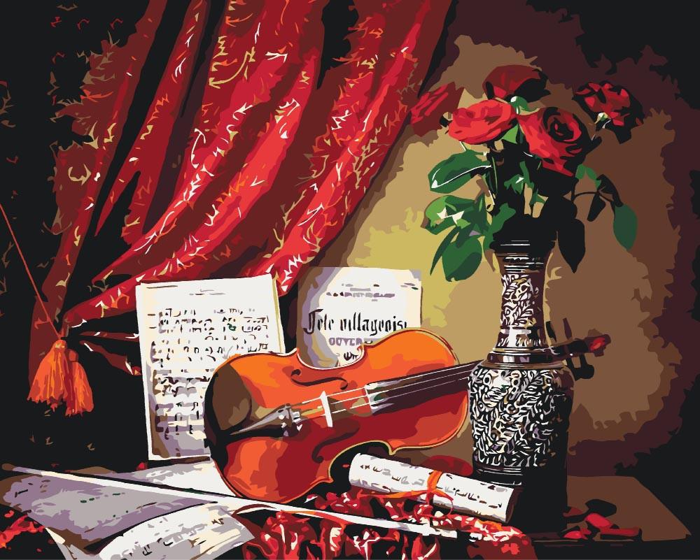 Картина по номерам Идейка Мелодия скрипки 2 40x50 см (skl-КНО5513)