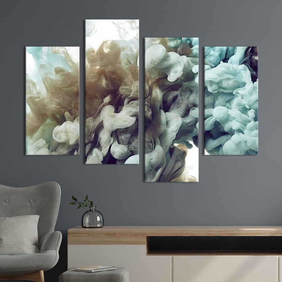 Картина модульная из 4 частей Серый дым на белом фоне M 89x56 см (24-42)