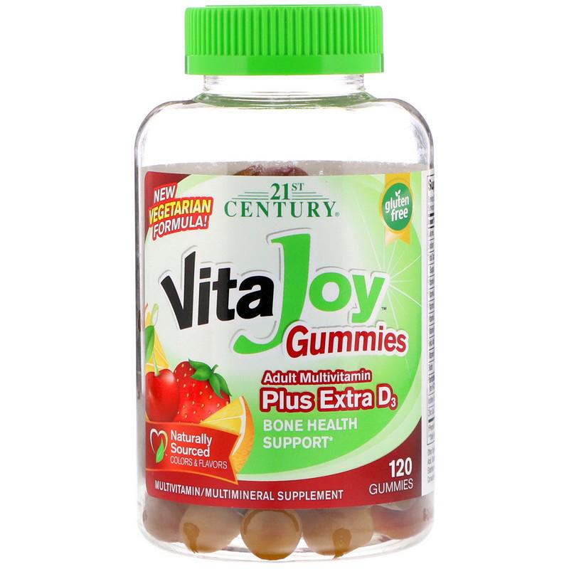 Вітаміни 21st Century VitaJoy Gummies Multivitamin Plus Extra D3 120 таблеток Вітаміни 21st Century VitaJoy Gummies Multivitamin Plus Extra D3 120 таблеток