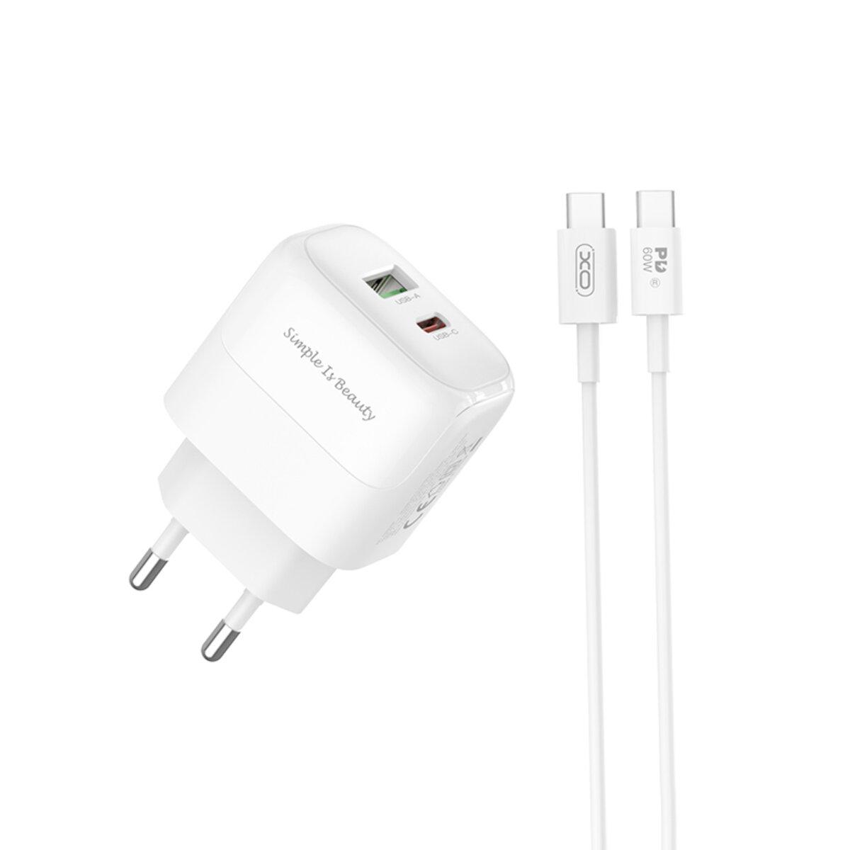 Зарядное устройство Xo L137 PD20 W/QC18 W 1USB-A/1USB-C/Type-c кабель Белый Зарядное устройство Xo L137 PD20 W/QC18 W 1USB-A/1USB-C/Type-c кабель Белый