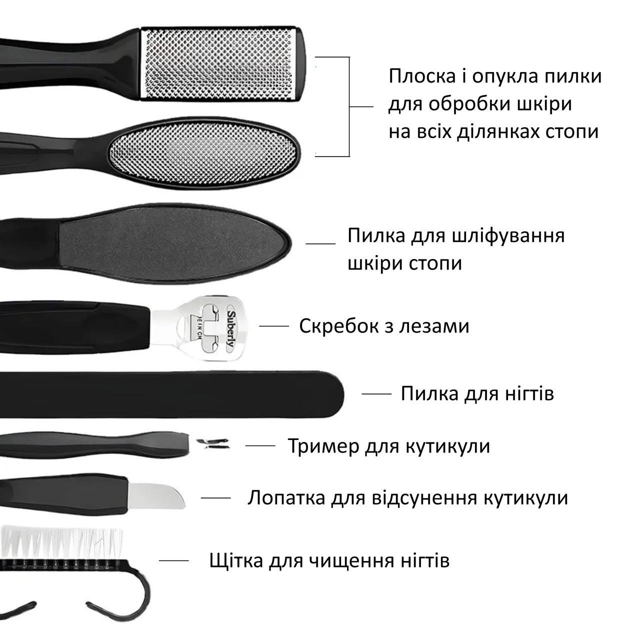 Набір для манікюру 24 інструменти у кейс Чорний (137275) - фото 3