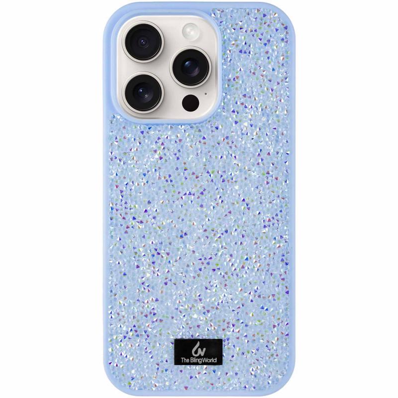 Противоударный  TPU чехол Bling World Rock Diamond для Apple iPhone 16 Pro (6.3") Голубой