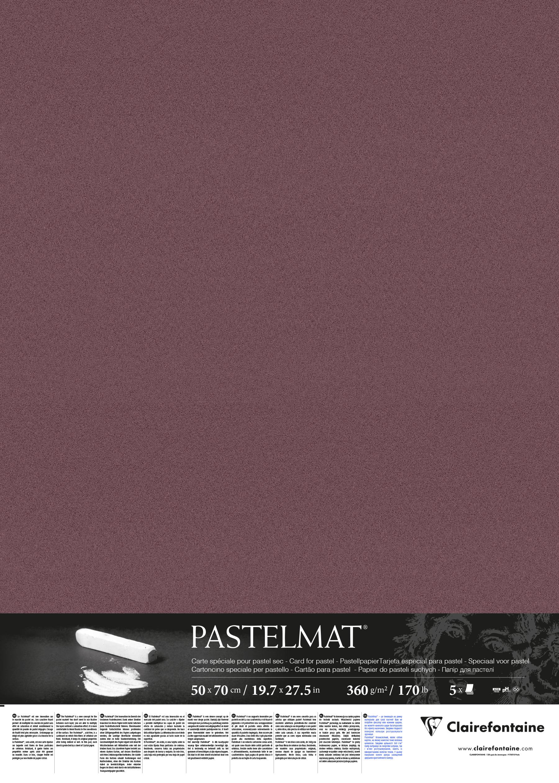 Аркуш Clairefontaine Pastelmat 50х70 см Wine (96167)