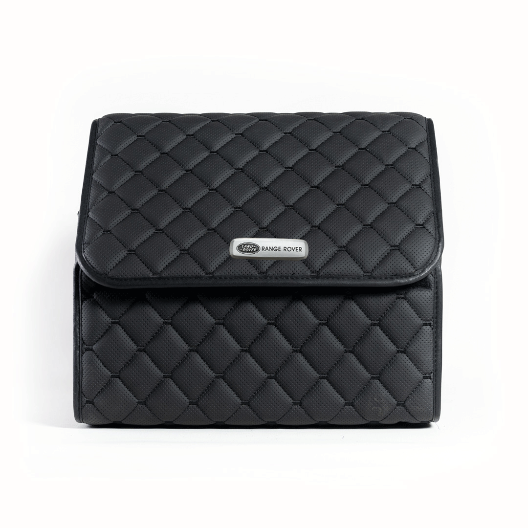 Сумка-органайзер с лого Range Rover в багажник CarsBAG Экокожа 30x35x30 см Черный (acb-1036-5-30х35х30-8)