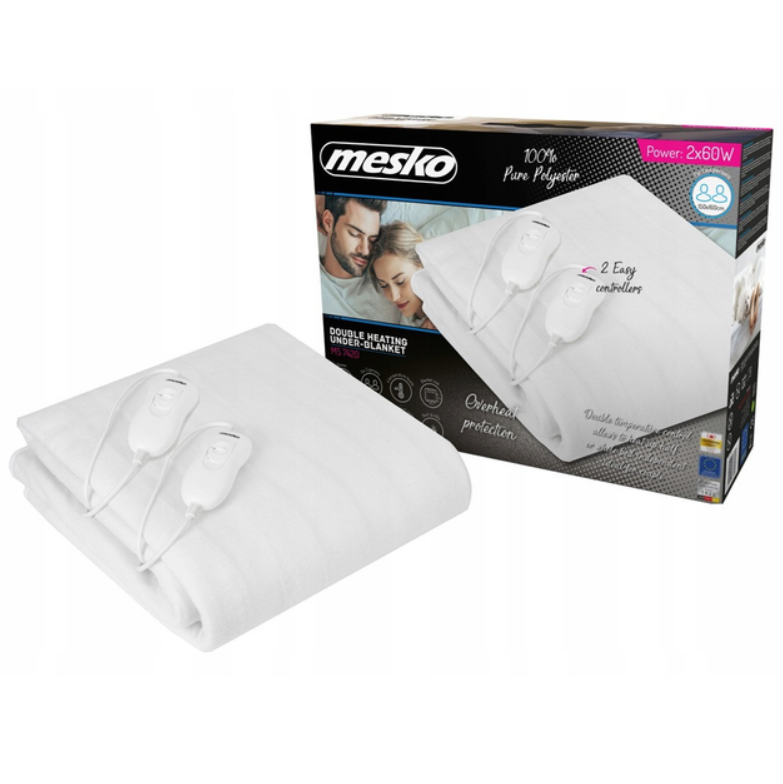 ​Електроковдра Mesko MS 7420 двоспальна 150x160 см Білий (29740425)