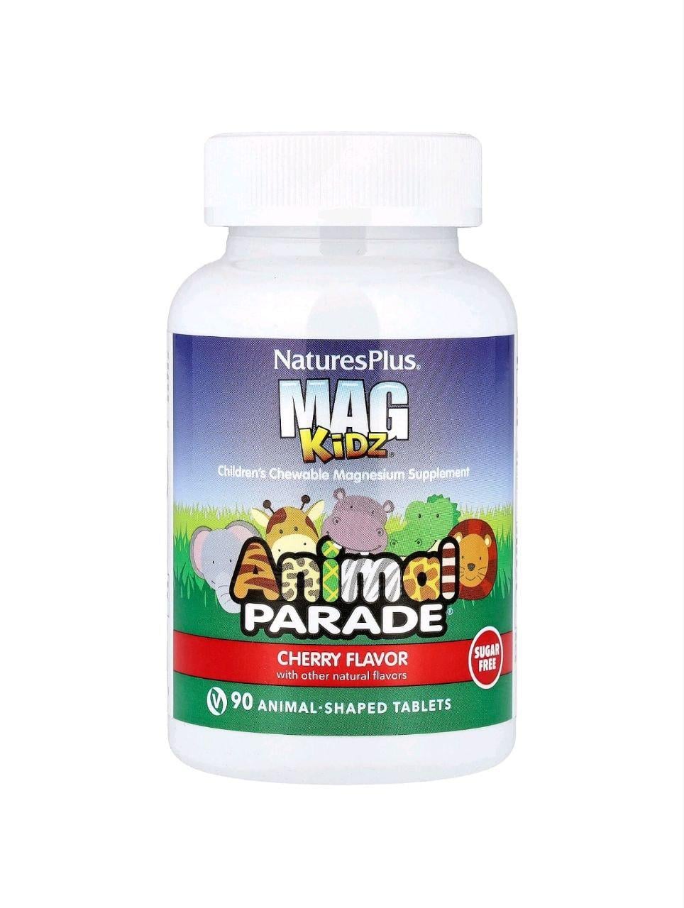 Магний для детей Natures Plus Mag Kidz Animal Parade 90 жевательных табл. 50 мг вкус вишни (70017NP)