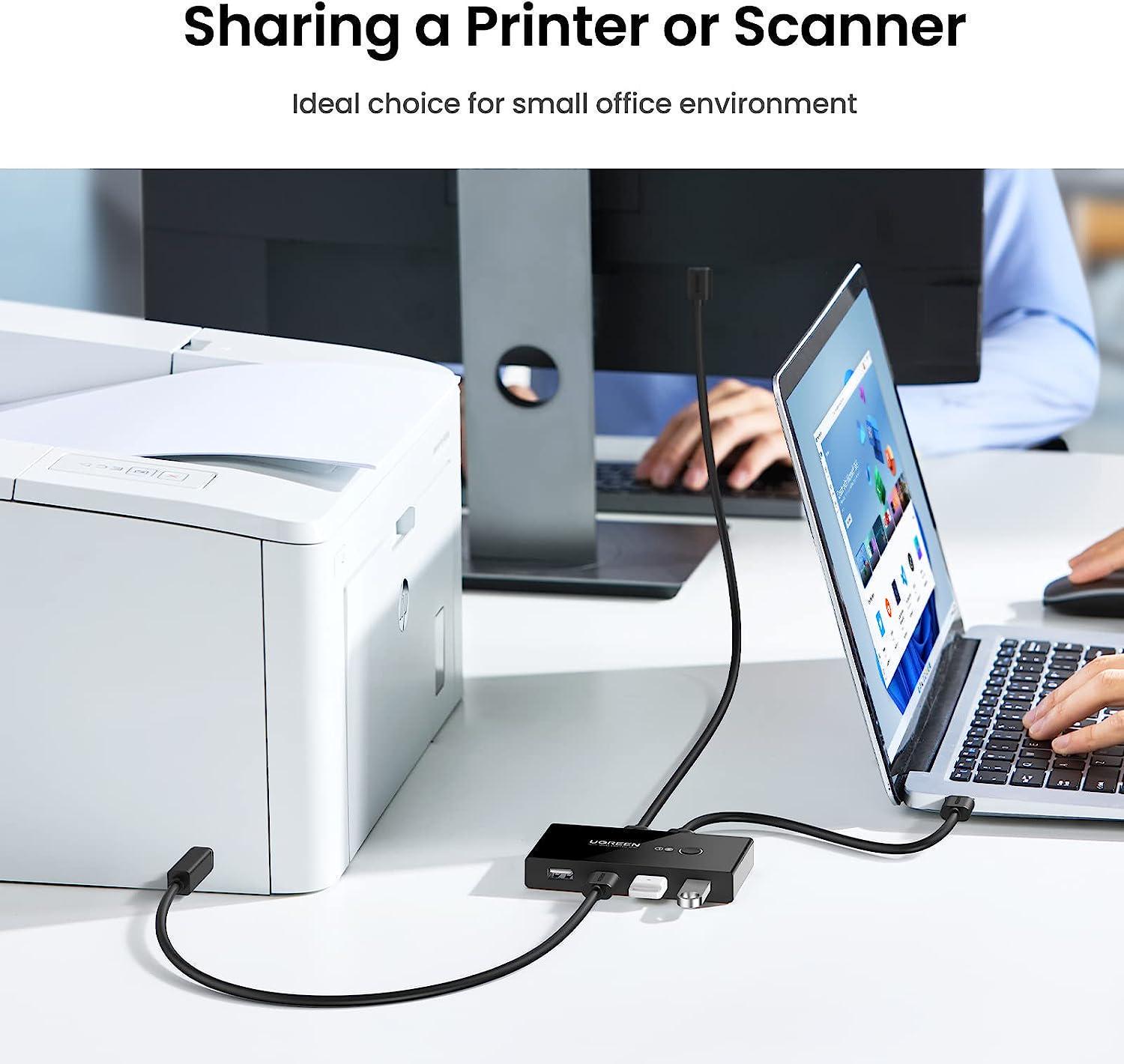 Перемикач KVM UGREEN USB 2.0 4-портовий з кабелями 480 Мбіт/с Чорний (30767) - фото 4 Перемикач KVM UGREEN USB 2.0 4-портовий з кабелями 480 Мбіт/с Чорний (30767) - фото 4