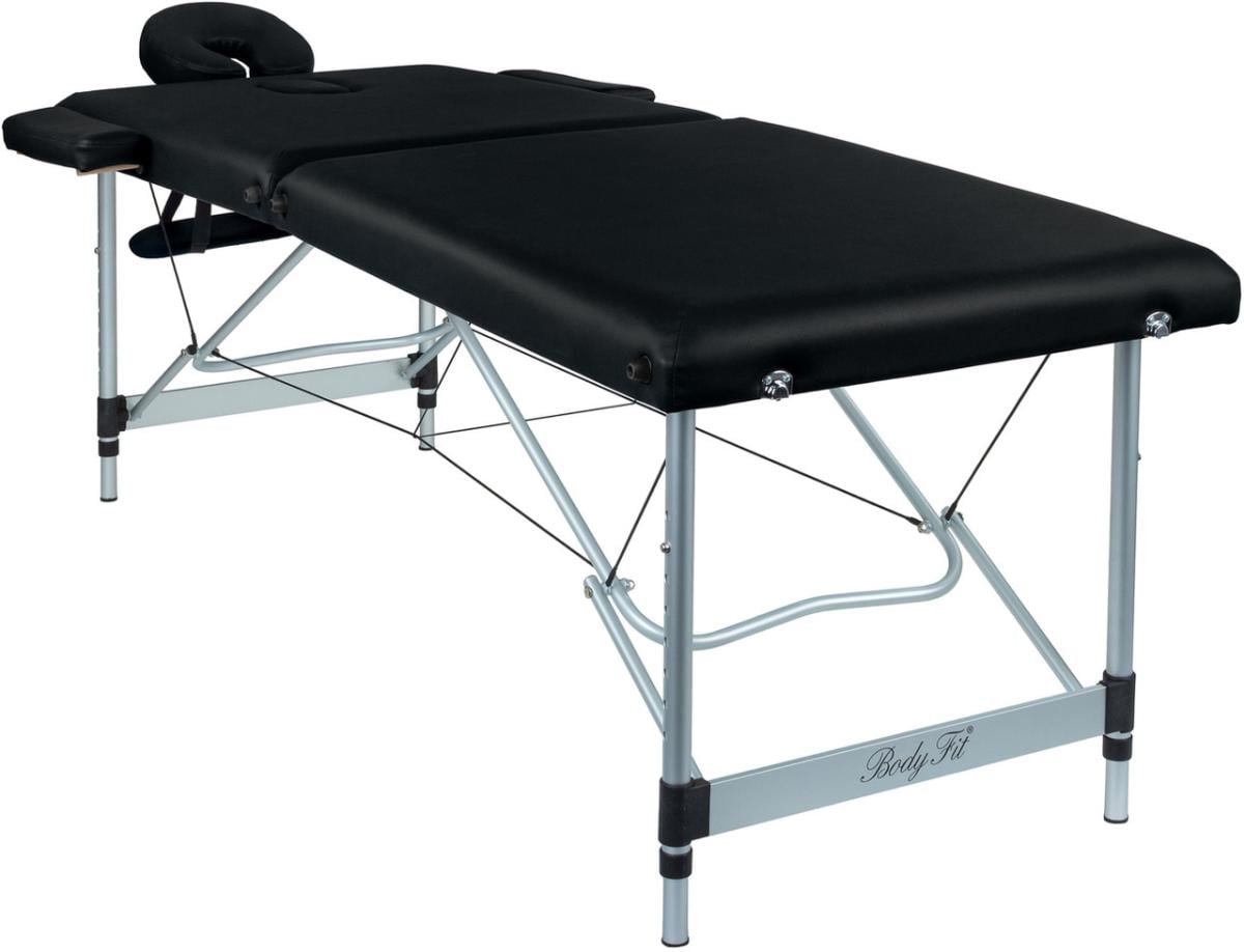 Массажный стол алюминиевый BodyFit с подлокотниками XXL 70 см Черный (2836425298)