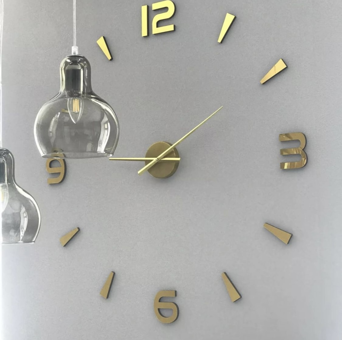 Часы настенные 3D Арабские цифры Золотой