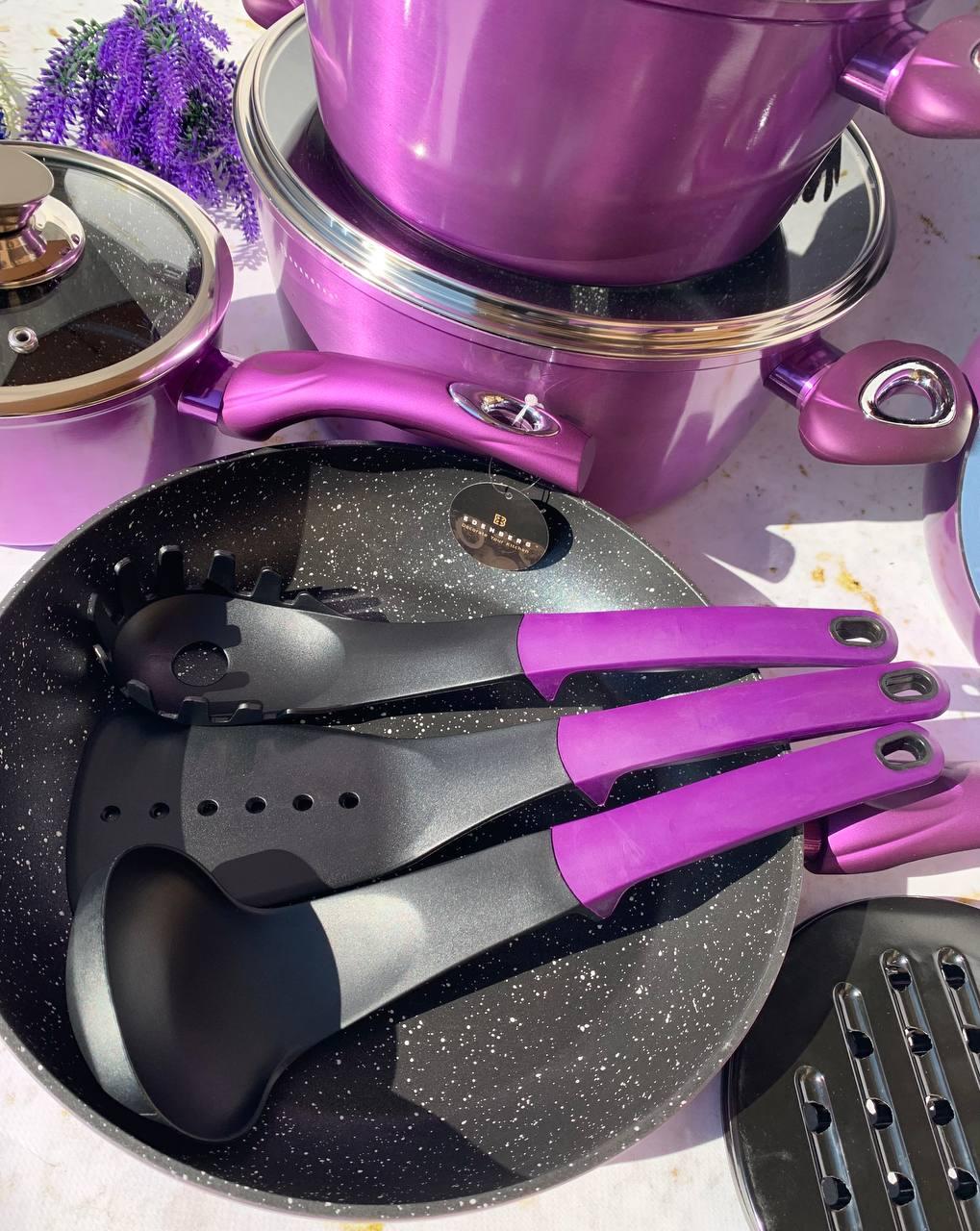 Набор кастрюль для индукционных плит с мраморным покрытием Edenberg EB-5627 15 пр. - фото 9