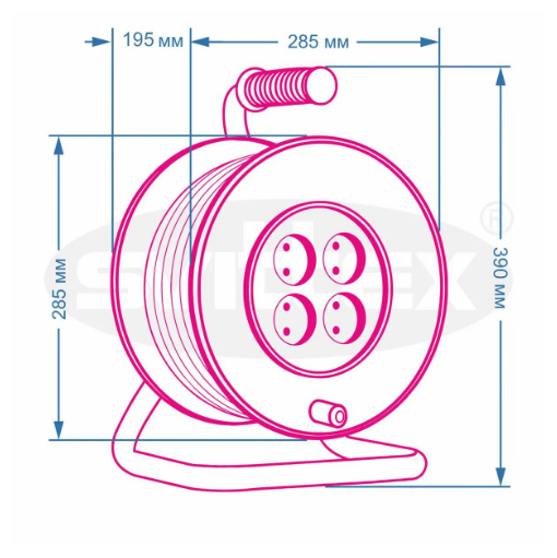 Удлинитель SVITTEX на катушке с термозащитой, 2х1,5 мм² 60 м (22569982) - фото 2