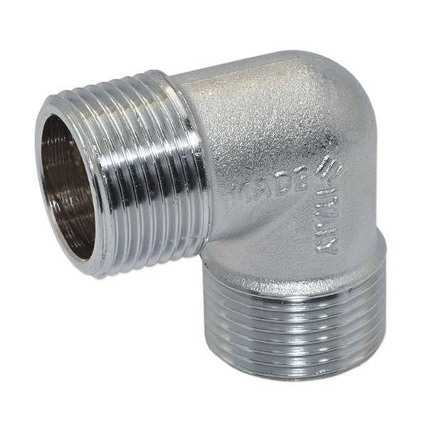 Колено латунное хромированное Pattaroni 1" наружная-наружная резьба (F796CR004)