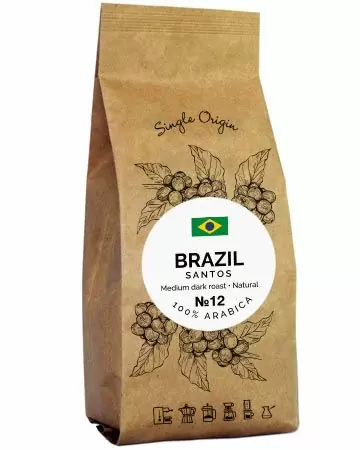 Кава мелена Brazil Santos Арабіка 250 г (28782356)