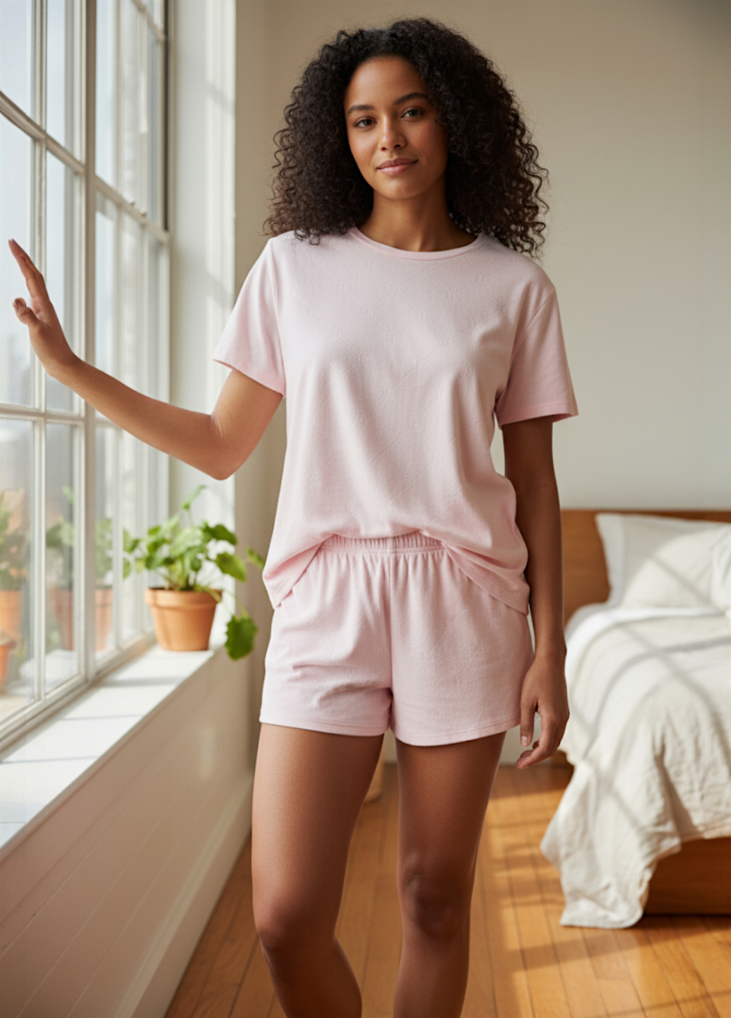 Пижама женская велюровая Juicy футболка/шорты с принтом M Powder (7627) - фото 2 Пижама женская велюровая Juicy футболка/шорты с принтом M Powder (7627) - фото 2