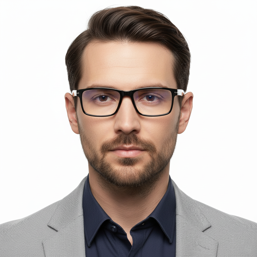 Очки мужские в пластиковой оправе с компьютерными линзами Blue Blocker С1 +1.5 Черный (002)