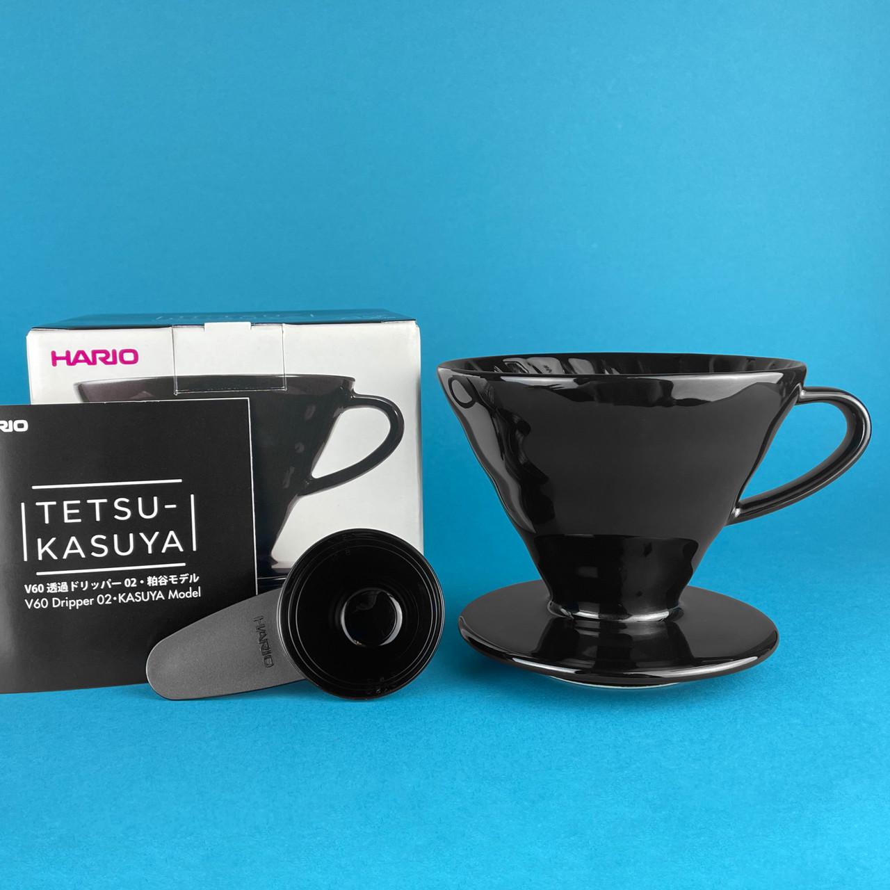 Пуровер Hario v60 02 tetsu kasuya керамічний Чорний