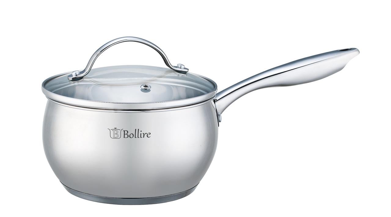 Кастрюля нержавеющая Bollire с крышкой 18 см 2,3 л (BR-2202)