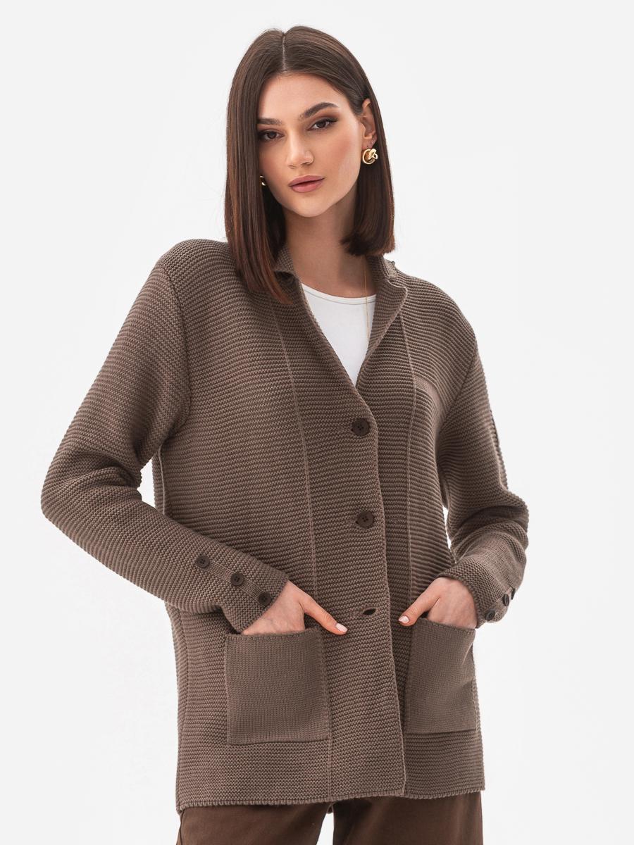 Пиджак женский рельефной вязки SVTR р.42-50 Капучино (569) - фото 7 Пиджак женский рельефной вязки SVTR р.42-50 Капучино (569) - фото 7