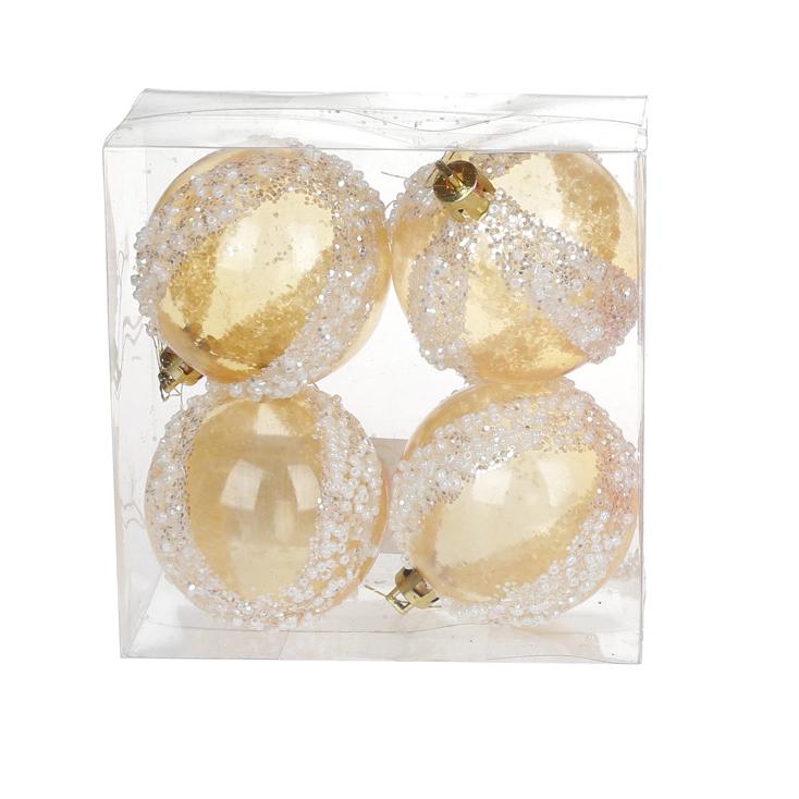 Шар новогодний BonaDi D-6 см 4 шт. Золотой (105-150)