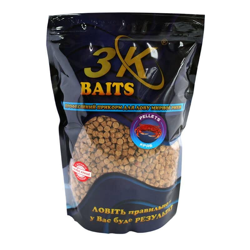 Пеллетс 3KBaits 6 мм 800 г Креветка (3KB1156)