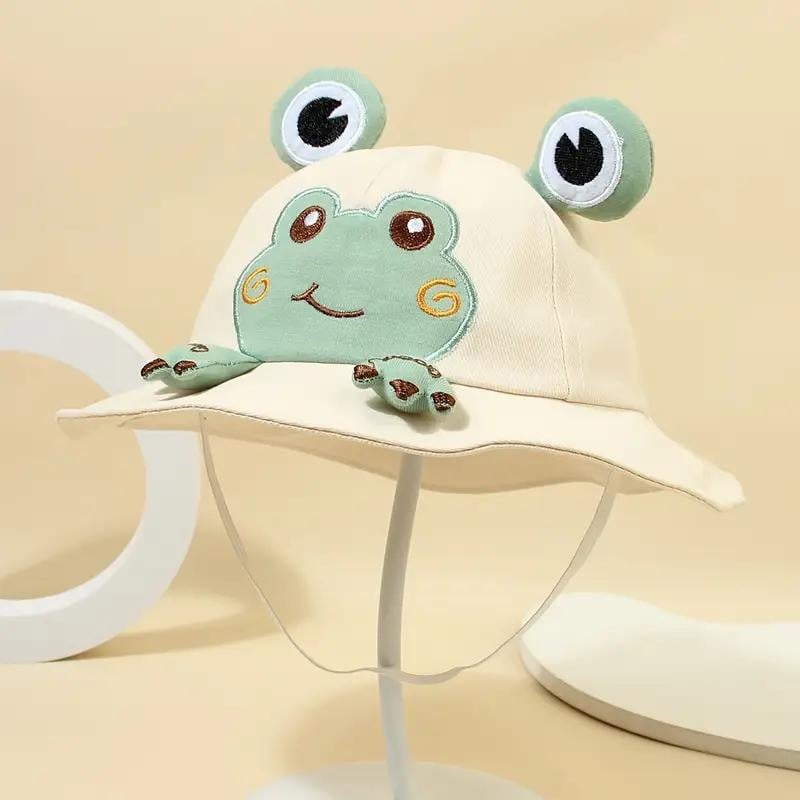 Панама детская Лягушонок с глазками на резинке из полиэстра для зашиты от солнца 46-48 см Бежевый (D-0137) - фото 3 Панама детская Лягушонок с глазками на резинке из полиэстра для зашиты от солнца 46-48 см Бежевый (D-0137) - фото 3