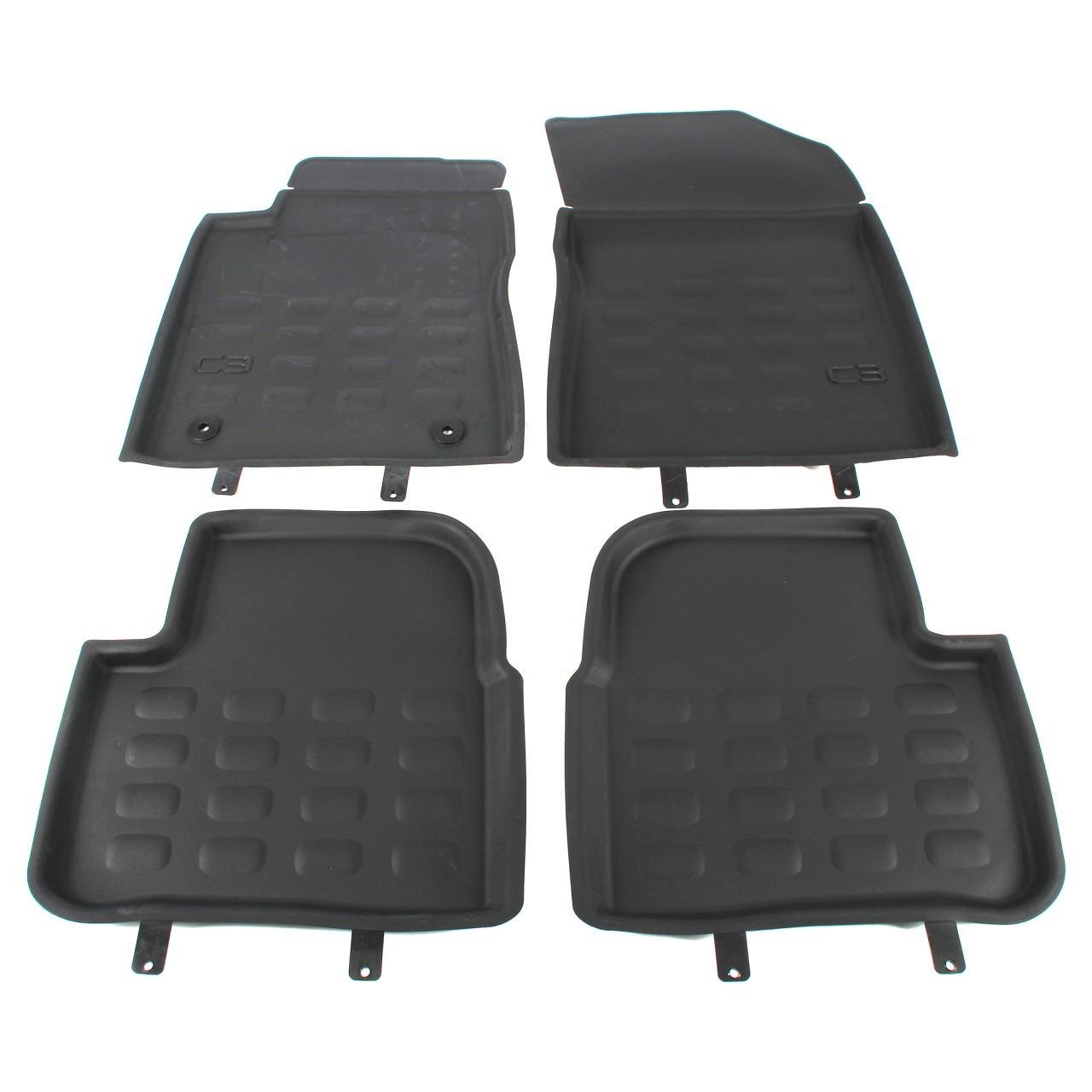 Коврики автомобильные в салон Citroen для Citroen C3 2016- резина Черный (1616784980)