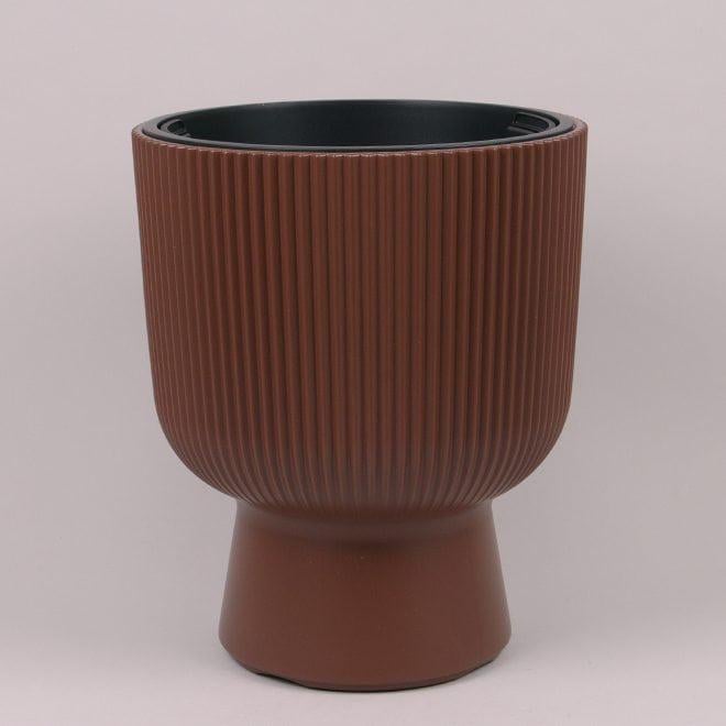 Горшок пластиковый Flora Milly с вкладом 38 см Коричневый (94021)