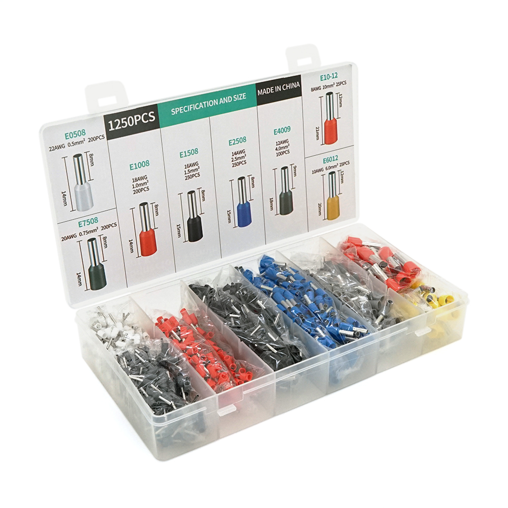 Набір клем наконечників E0508w E2508b E1008r E1508bl E4009gr 1250 шт. (YUT_V11870)
