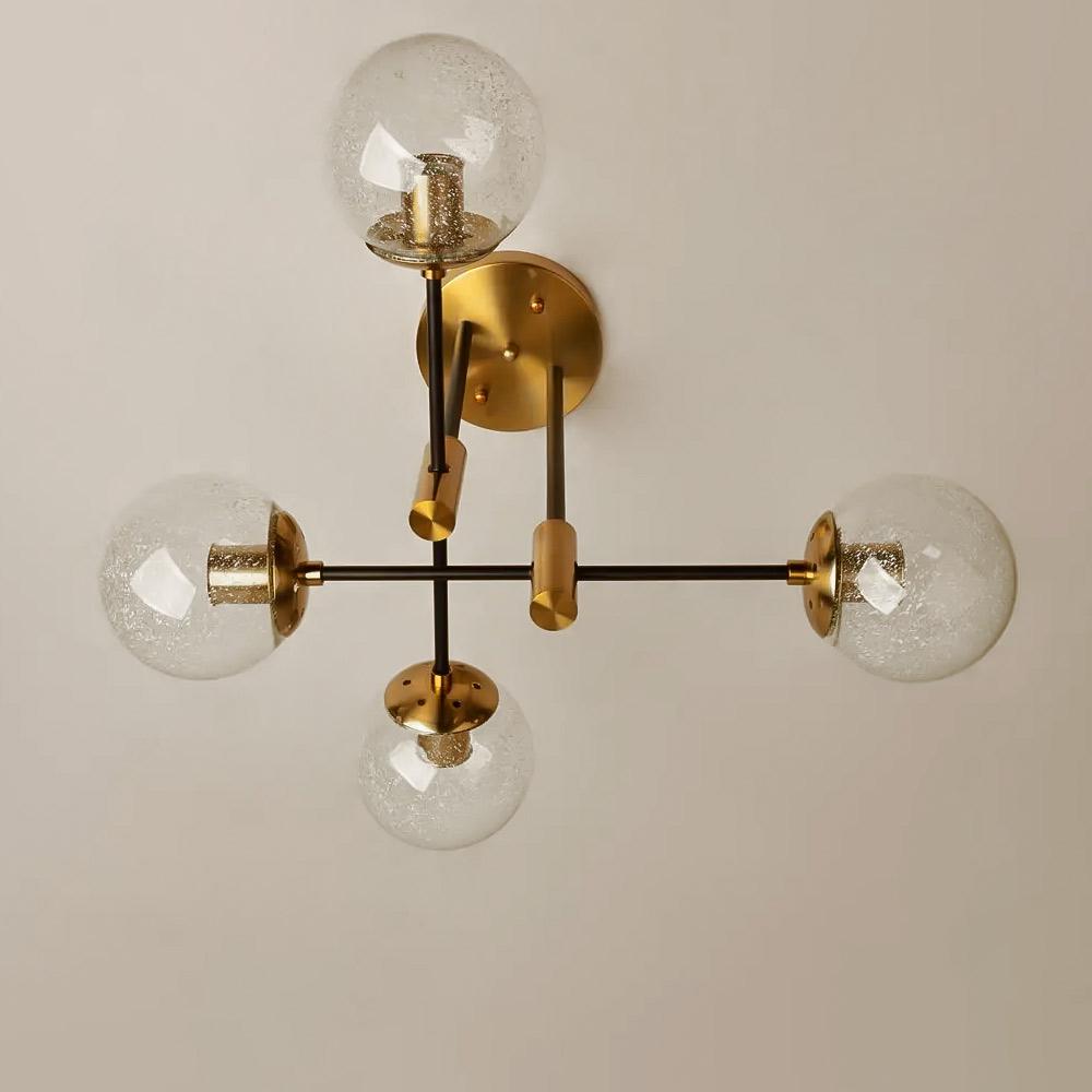 Люстра потолочная Light House SH-19568/4A COPPER+BK 580х580х370 мм Медь/Черный/Прозрачный