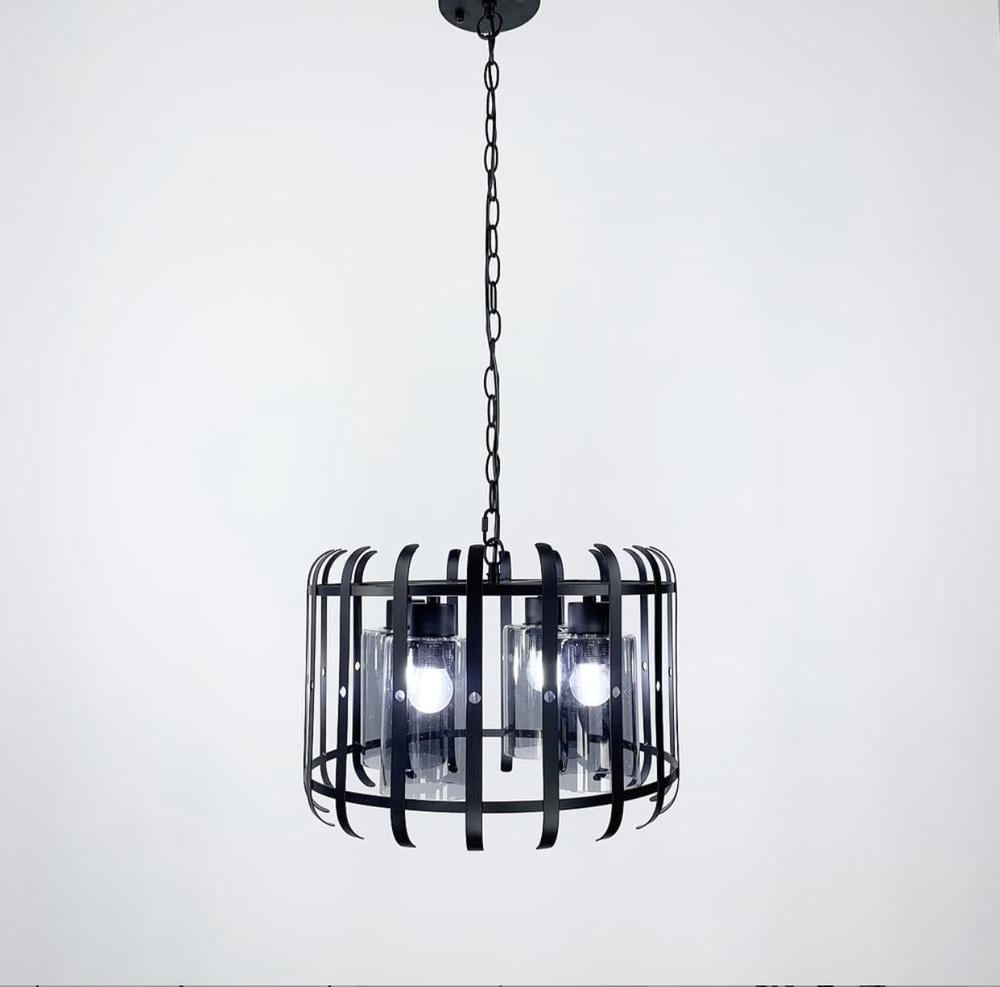 Подвесной светильник в стиле лофт Черный/Графитовый (12709/4 BK+GR)