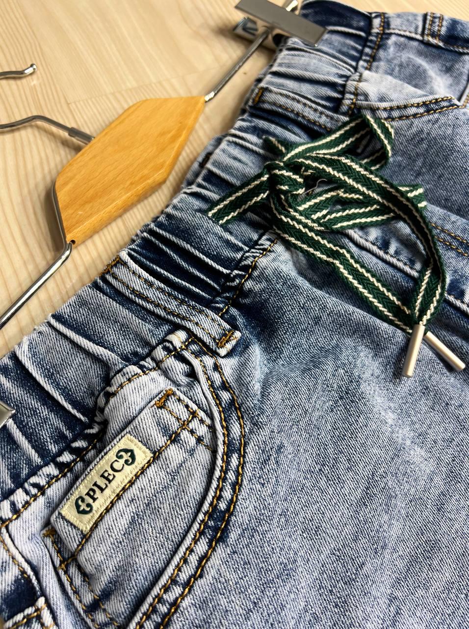 Юбка женская джинсовая ZJY 67501 талия на резинке со шнурком ниже колена разрез сзади р. 44 Голубой (3798) - фото 2