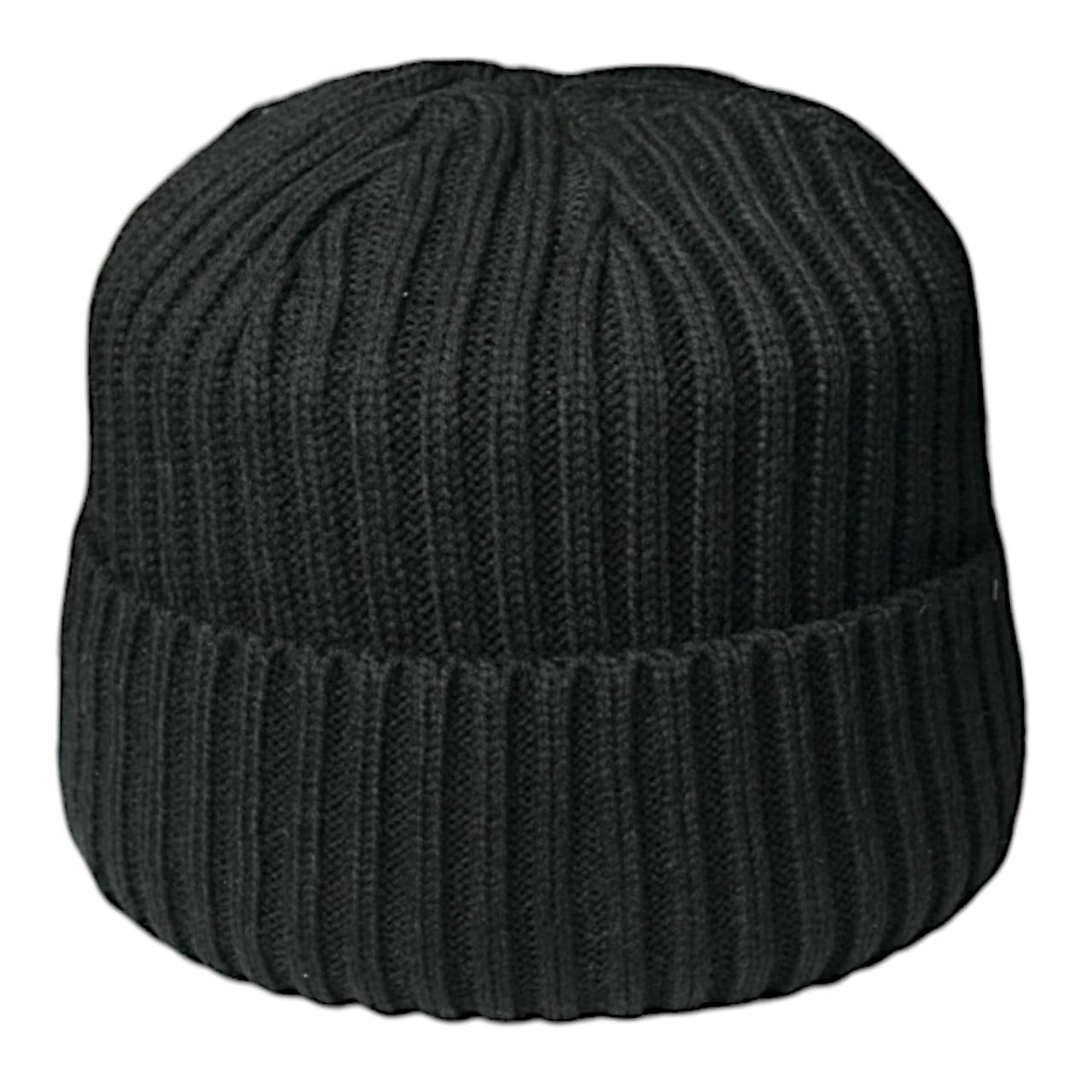 Шапка вязанная с полосой флиса Черный (2386075494)