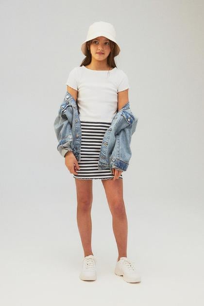 Спідниця H&M 1241887 Смужки 158-164 см Чорно-білий